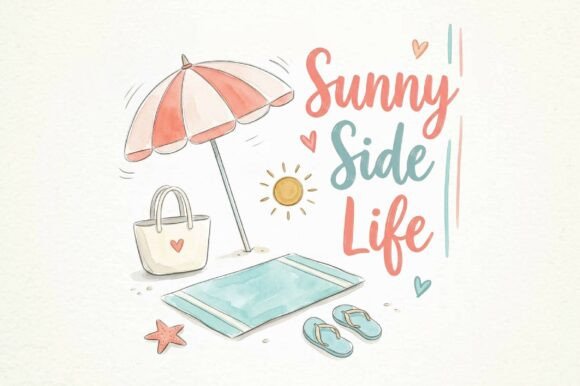 Beach Summer Sublimation Design: Coastal Charm for Creative Projects