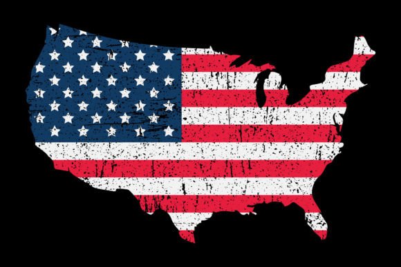Distressed USA Vintage Flag Map Design: A Timeless Asset