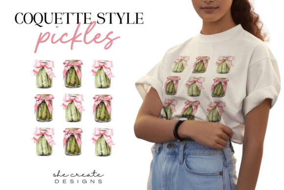 Elevate Your Designs with Coquette Pickles Design PNG Clipart