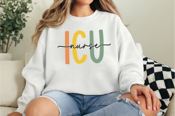 ICU Nurse Typography PNG Design: A Visual Tribute