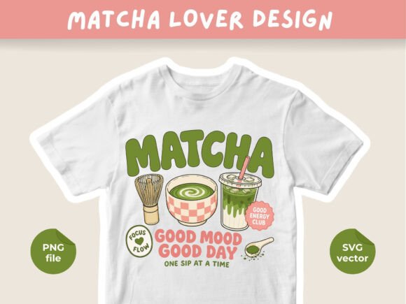 Matcha Lover Club T-Shirt, PNG Design: A Visual Asset for Modern Branding