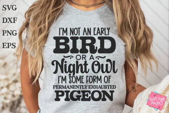 Mom T-Shirt SVG: The Permanently Exhausted Pigeon Design