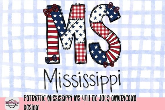 Patriotic Mississippi MS 4th of July Americana Design