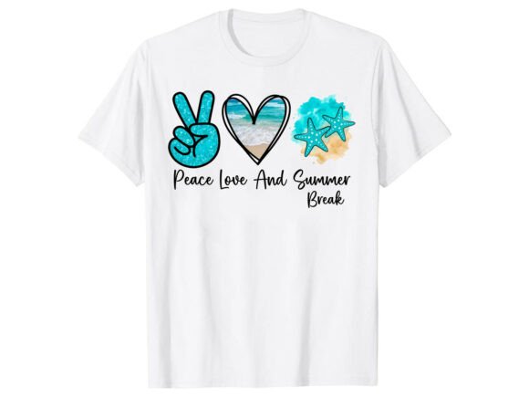 Peace Love Summer: A Versatile T-Shirt Design for Coastal Branding