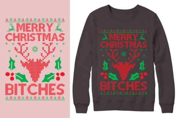 Retro Ugly Christmas Sweater Design for Creative Projects