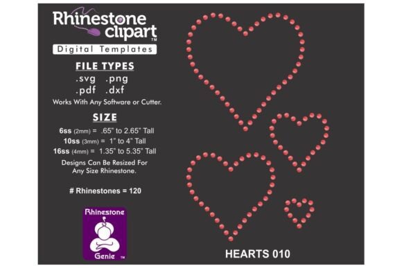 Rhinestone Template Design HEARTS 010: Elevate Your Creative Projects