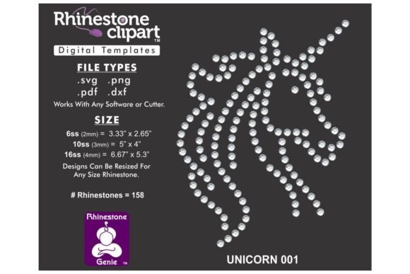 Rhinestone Template Design UNICORN 001: A Sparkling Digital Asset