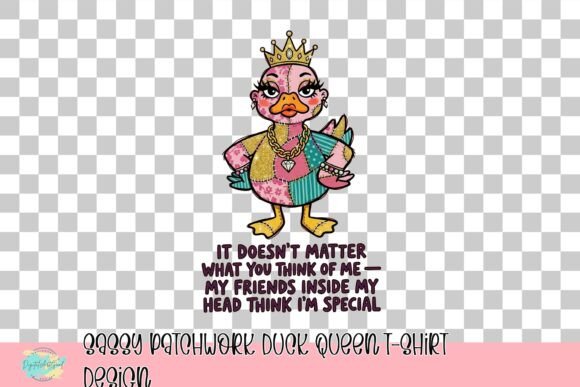 Sassy Patchwork Duck Queen T-Shirt Design