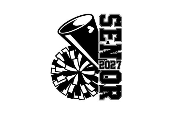 Senior 2027 Cheer Megaphone Design: A Graphic Design Asset