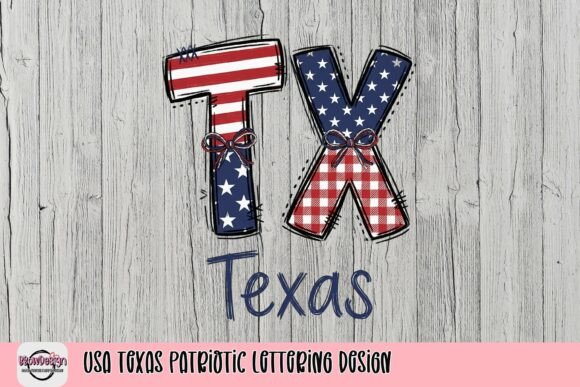 USA Texas Patriotic Lettering Design: A Visual Asset